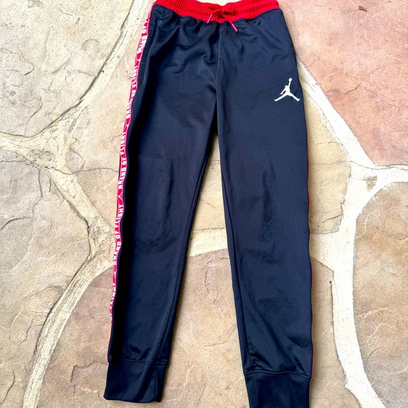 Jordan, Joggers, Black with Red Accents, Size M 10-12 Years - Picture 1 of 4